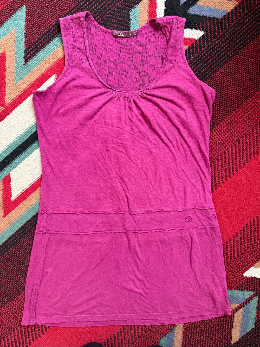 Prana Fuchsia Lace-Back Sleeveless Tank